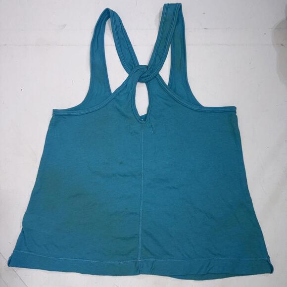Y2K Vintage Aeropostale Blue Green Embroidered Logo Cross Cross Tank Top - Picture 10 of 15